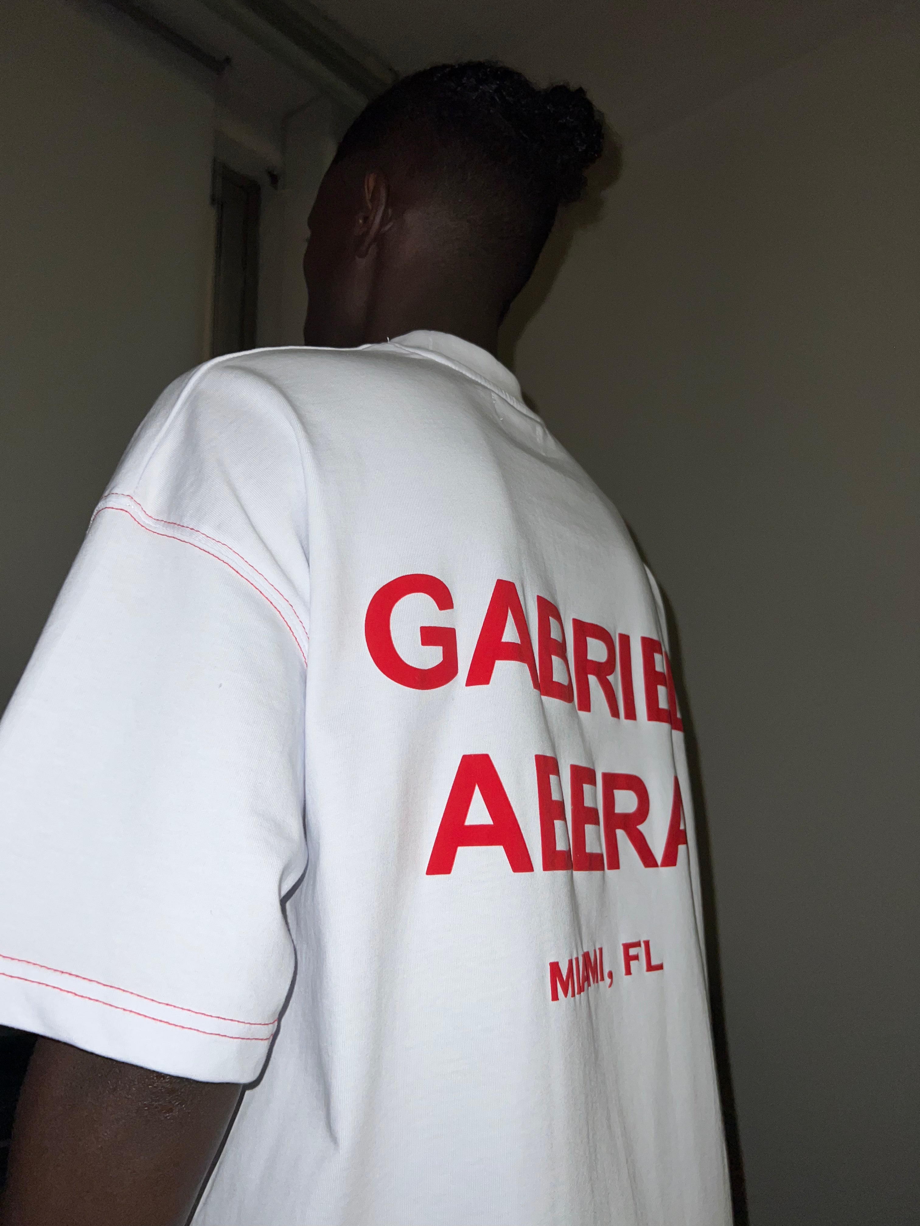 Back view of Oversized Puff T-Shirt in Grey with bold puff print design, perfect for casual streetwear looks.